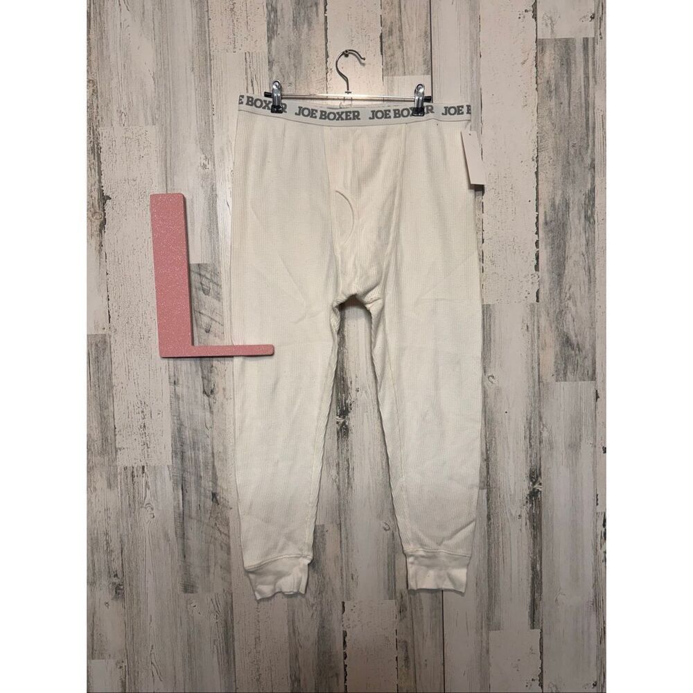 Joe Boxer Men’s Thermal Long Johns Pants White Waffle Knit Size Large NWT
